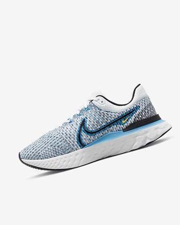 Nike React Infinity Run Flyknit 3 Blancos Azules Azules Negros | MX 5250